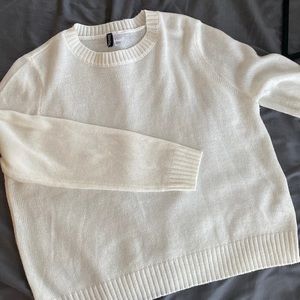 White knit crew neck